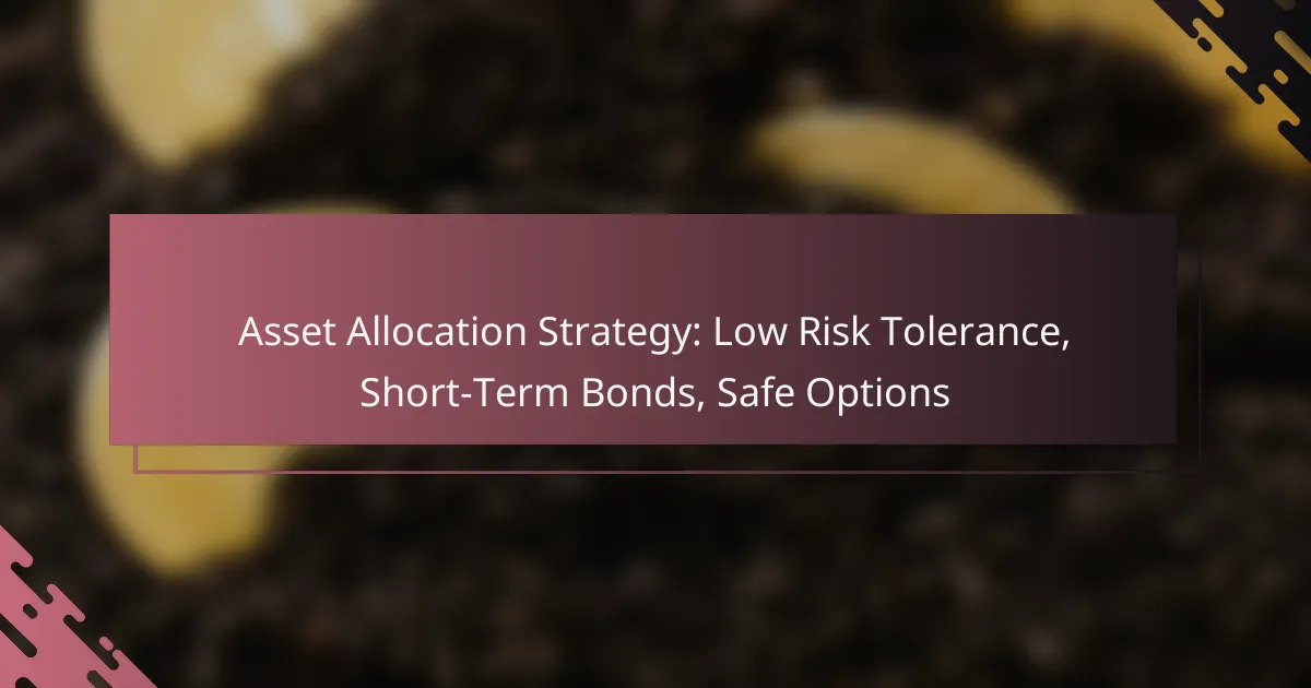 Asset Allocation Strategy: Low Risk Tolerance, Short-Term Bonds, Safe Options