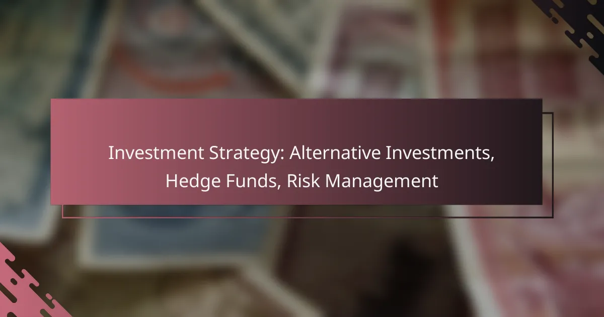 Investment Strategy: Alternative Investments, Hedge Funds, Risk Management