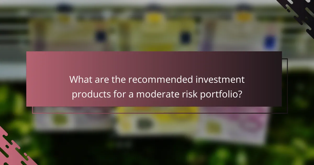 What are the recommended investment products for a moderate risk portfolio?