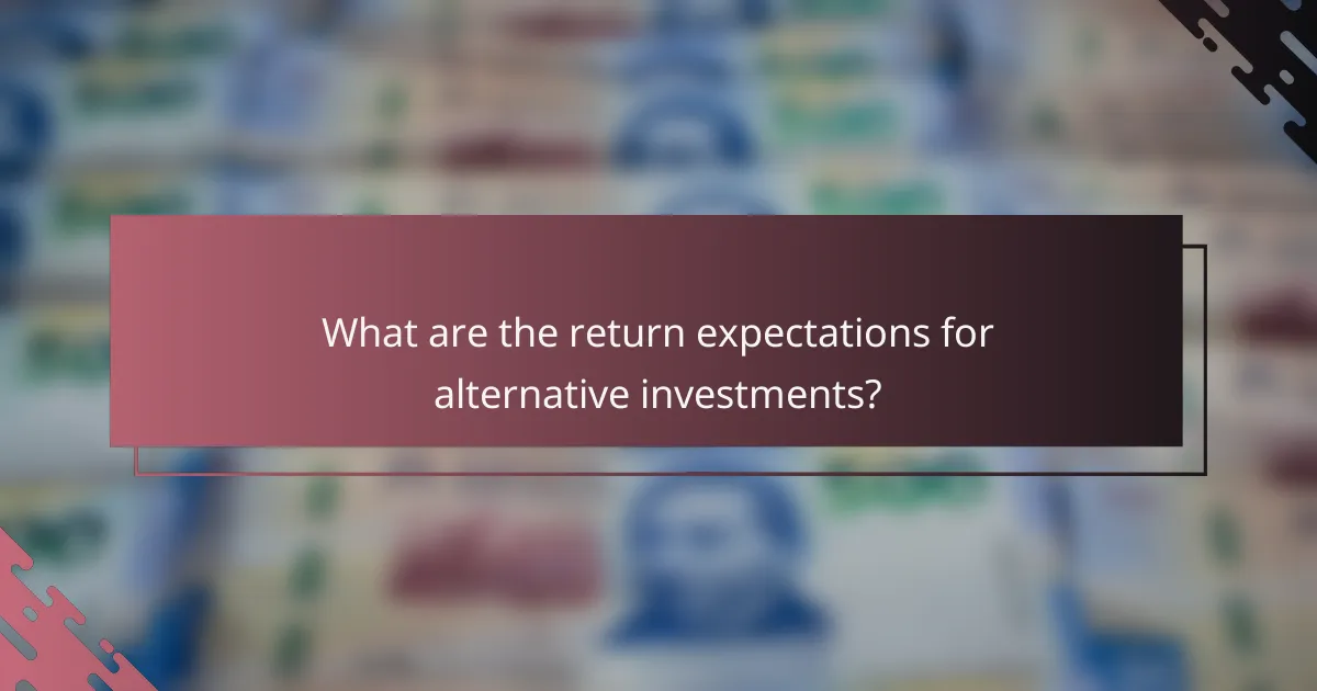What are the return expectations for alternative investments?
